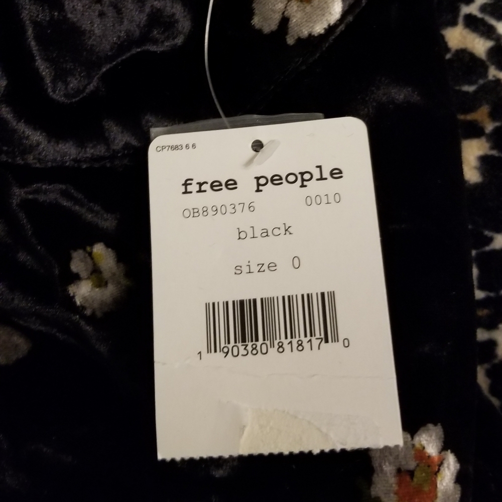 Free People Be My Baby Black Velvet Dress New with Tag - Picture 14 of 16